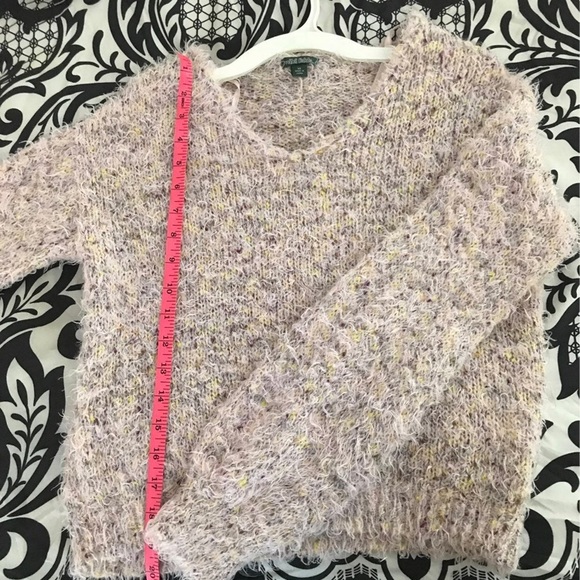 Fuzzy multi color v-neck sweater - Picture 3 of 4